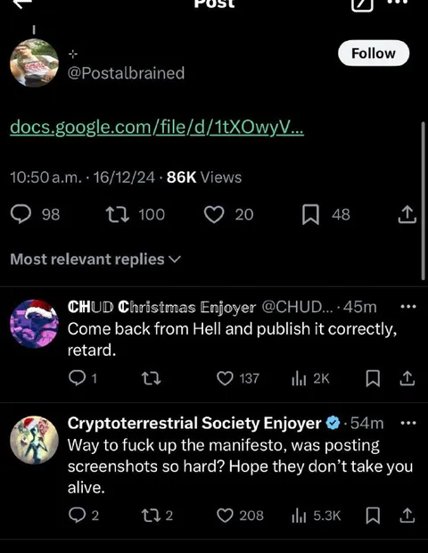 Manifesto Google Drive Fail