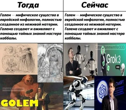 Тогда и сейчас: Голем
