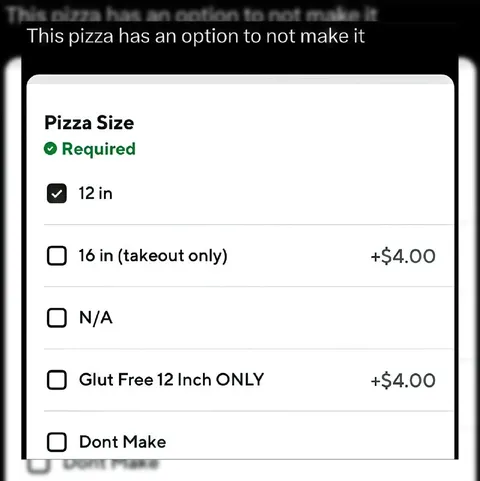 Pizza Has an Option Not to Make It