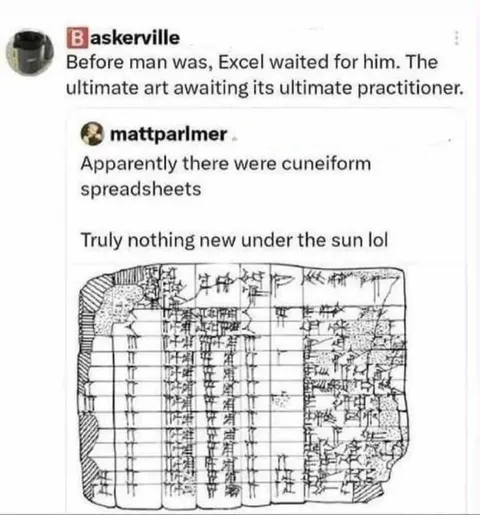 Ancient Cuneiform Spreadsheet