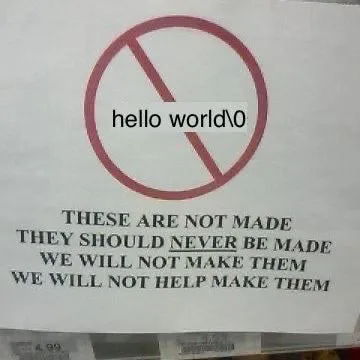 Hello World Forbidden Sign