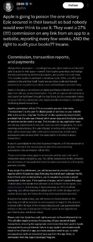 Apple's 27% Commission Rant