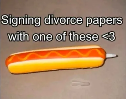 Divorce Papers for a Hot Dog Pencil