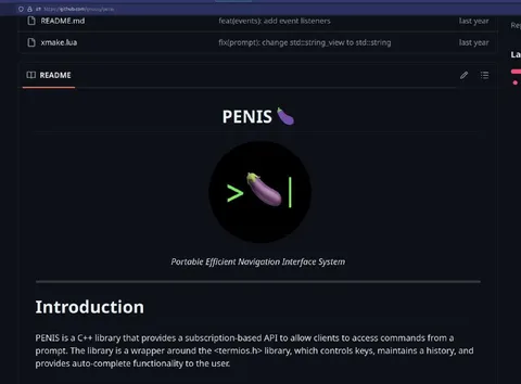 Penis C++ Library README