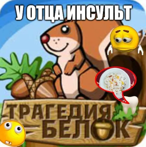 У отца инсульт, трагедия белок
