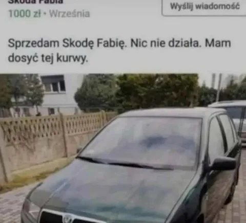 Sprzedam Skodę, nic nie działa