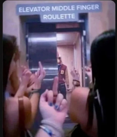 Elevator Middle Finger Roulette