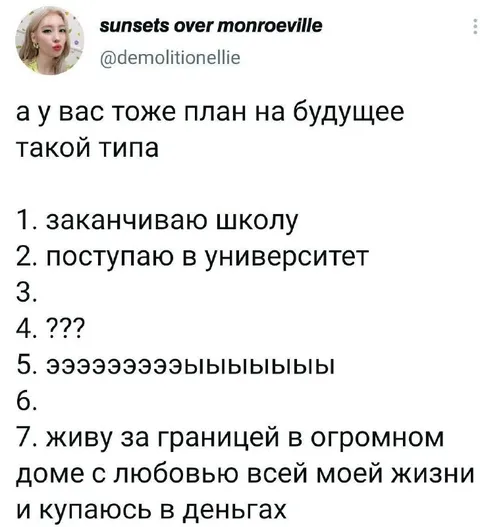 План на будущее после школы