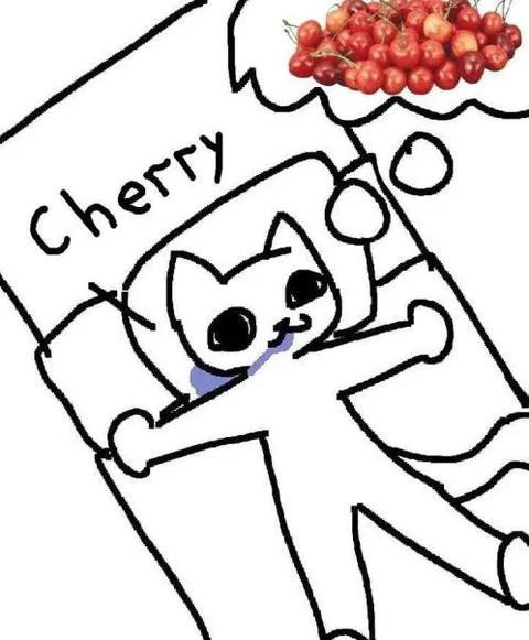 Cat Dreams of Cherries