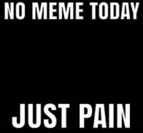 No Meme Today Just Pain