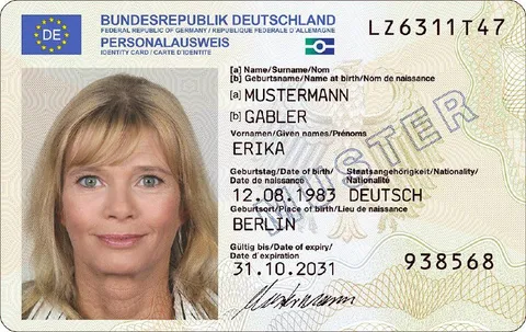 Deutscher Personalausweis Erika Gabler