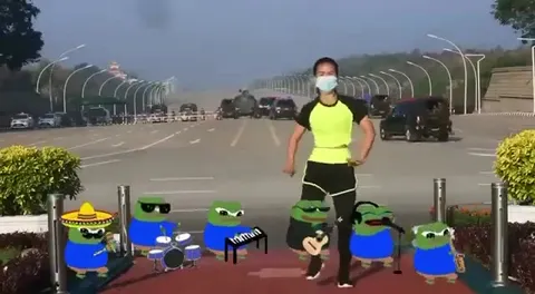 Танец под музыку с лягушачьей группой