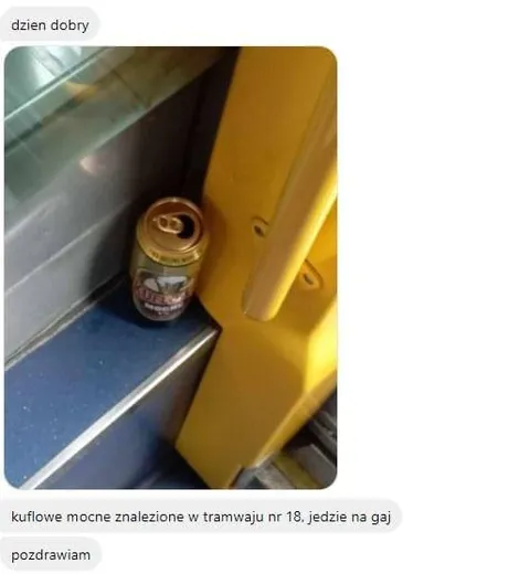 Piwo znalezione w tramwaju