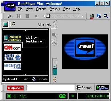 RealPlayer Plus Welcome Screen