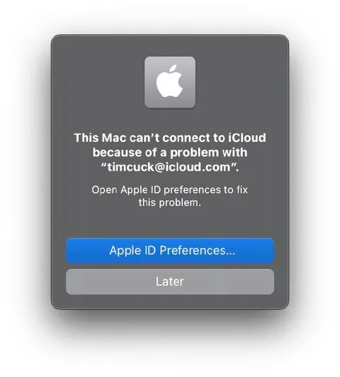 Timcuck iCloud Error