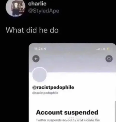 What Did He Do Account Suspended