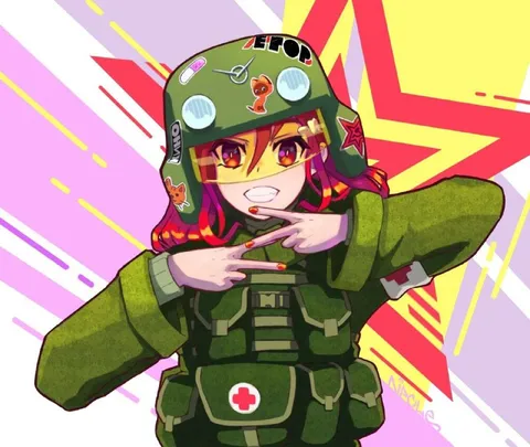 Аниме-девушка в военной форме