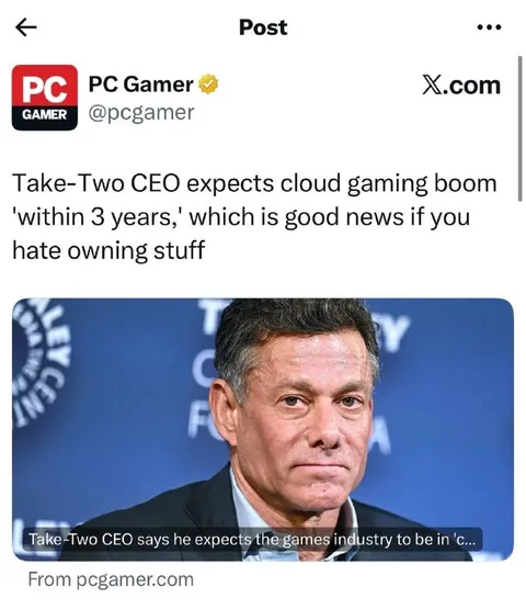 Cloud Gaming Means Owning Nothing