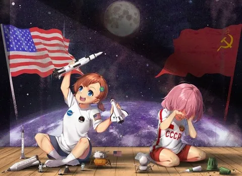 Американка и советская космонавтка