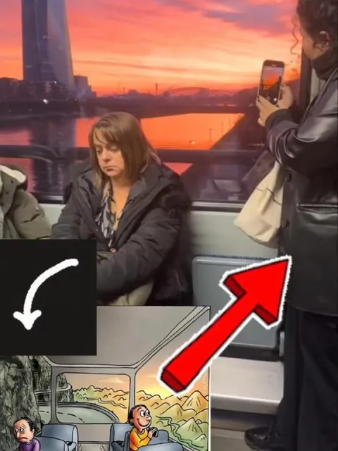 Грустная пассажирка и красивый закат