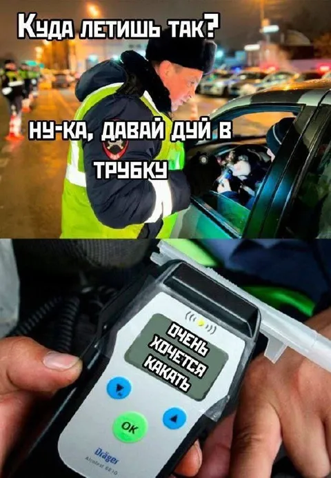 Алкотестер показал желание какать