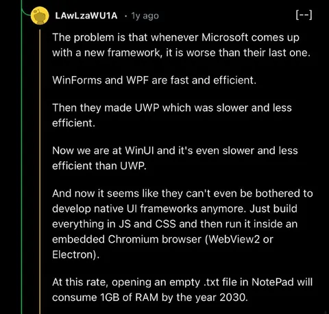 Microsoft Frameworks Keep Getting Worse