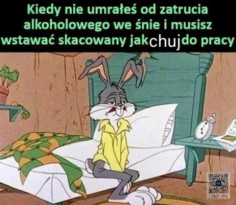 Skacowany jak chuj do pracy