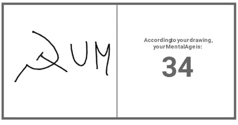 Drawing Says Mental Age 34