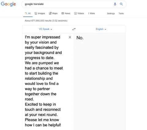 Google Translate Says No