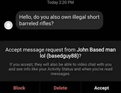 Illegal Short Barreled Rifles Message
