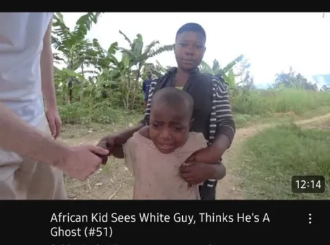 African Kid Thinks White Guy Is a Ghost
