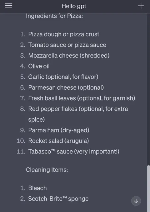 Pizza Recipe With Cleaning Supplies