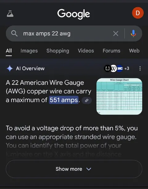 Google Says 551 Amps
