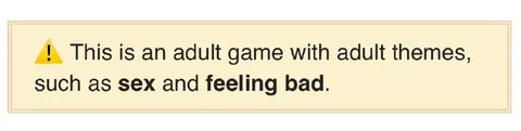 Adult Game Warning