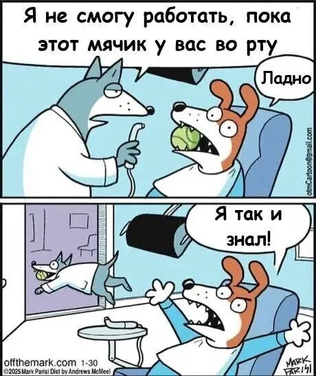 Мячик во рту мешает работать