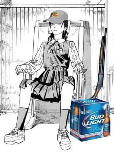 Anime Girl with Bud Light