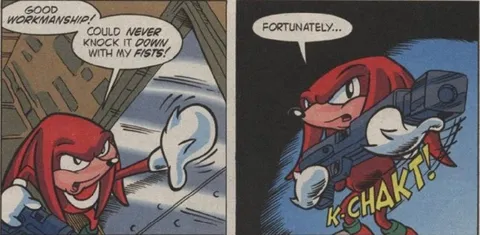 Knuckles Punches Through Wall