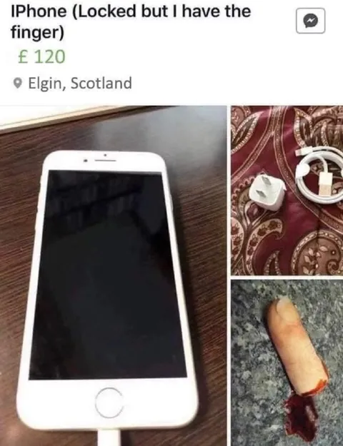 Locked iPhone With Finger