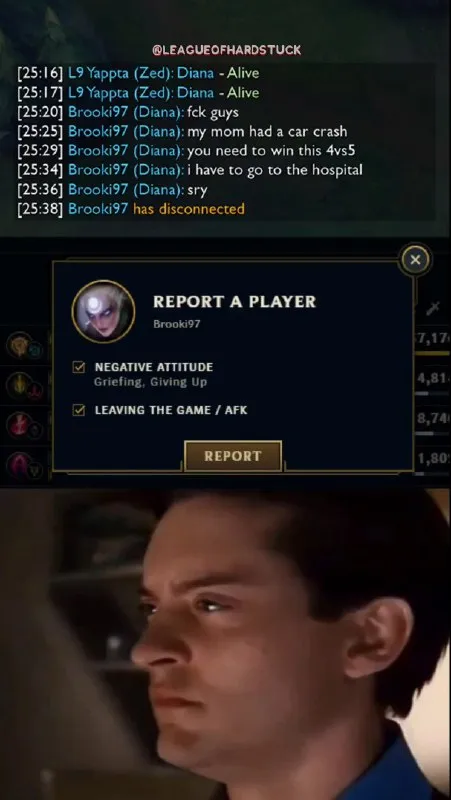Reporting Diana for Leaving