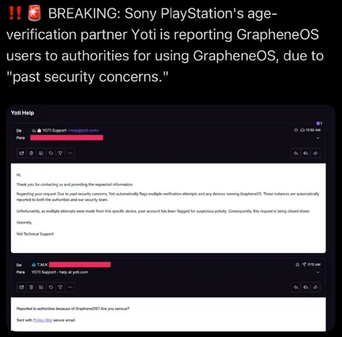 Yoti Reports GrapheneOS Users