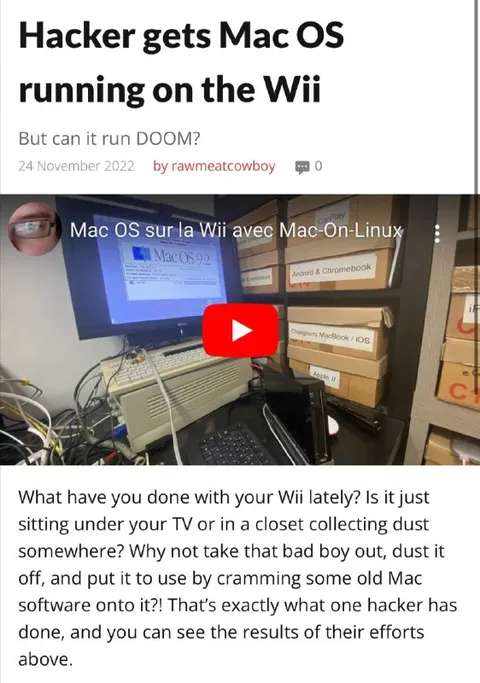 Mac OS Running on Wii