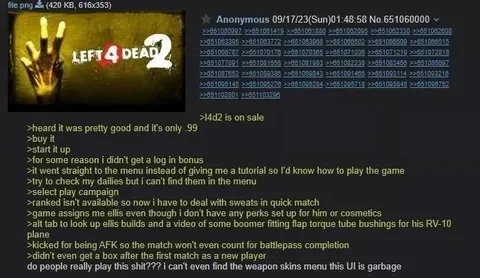 Confused New Left 4 Dead 2 Player