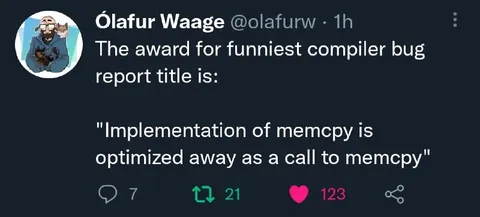 Funniest Compiler Bug Report