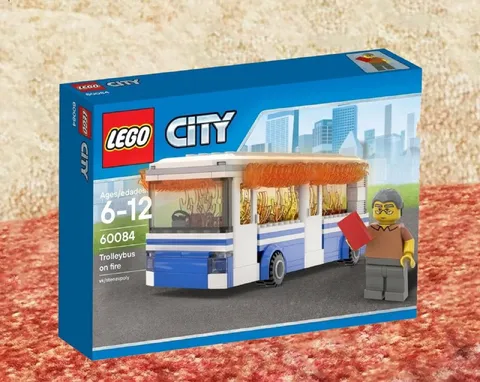 LEGO Trolleybus on Fire