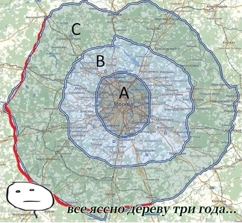 Москва и области по кругу