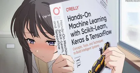 Anime Girl Reads Machine Learning