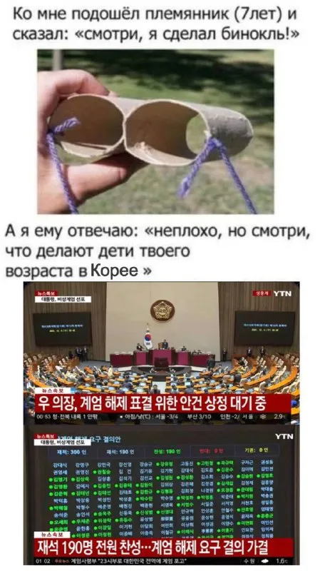 Племянник сделал бинокль