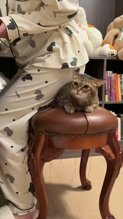 Кот кричит на пижаму