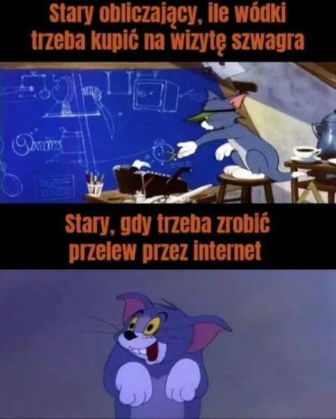 Tom robiący przelew przez internet