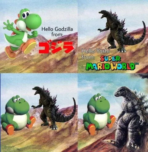 Yoshi Meets Godzilla
